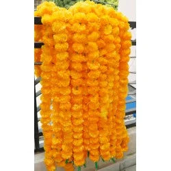 50 Fresh like Artificial Flower Mango Marigold String for events and Party Backdrop Decoration