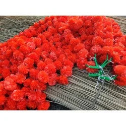 Orange Artificial Flower Marigold Garland - 1000 Strings