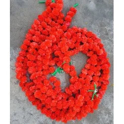 Orange Artificial Flower Marigold Garland - 1000 Strings