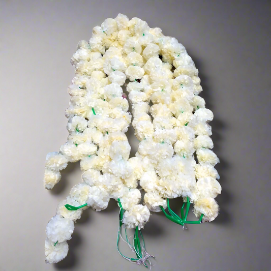 White Artificial Marigold Flower Strings (50 pieces)