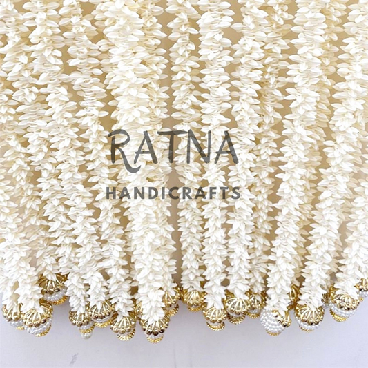 5 feet Lightly Scented White Jasmine Garlands  indian Wedding, Party backdrop, Mehndi, Wedding, Mandap