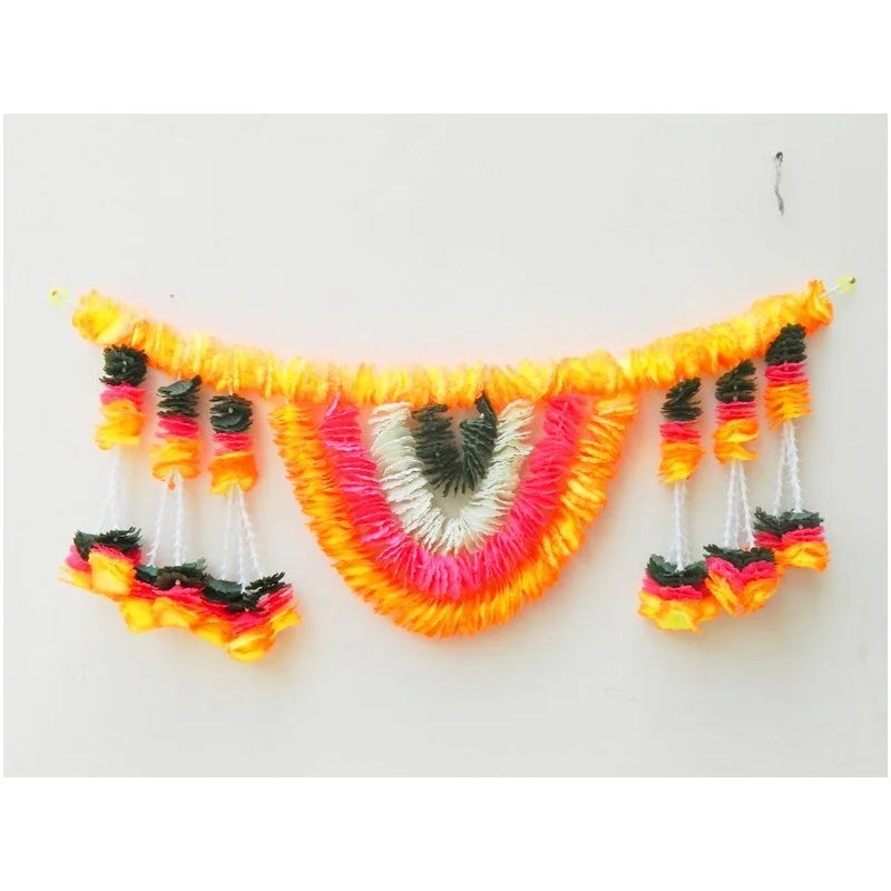 4 Feet Wide Artificial Flower Door Valance (Toran) for Indian Festivals Home Decorations