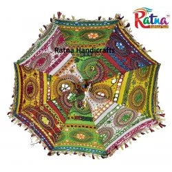 Embroidered Jaipuri Umbrella in fabric mirror