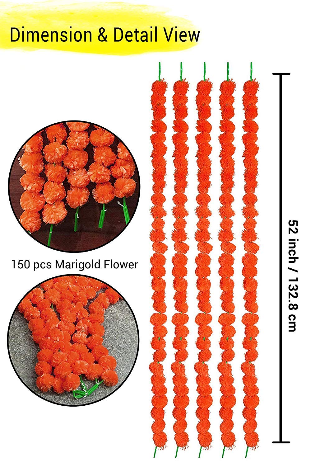 Assorted Artificial marigold flower Garland - 1400 strings