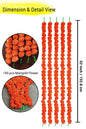 Orange Artificial Flower Marigold Strings (100 pieces)