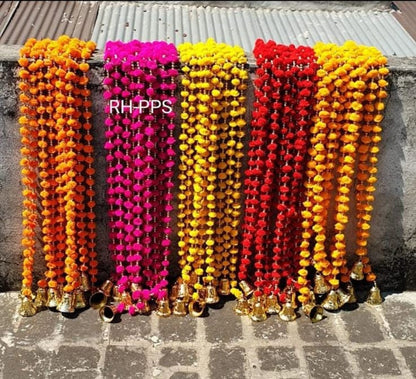 Pom Pom Colorful Garlands Wedding Decor Home Decor Diwali Decoration Indian garlands with bells