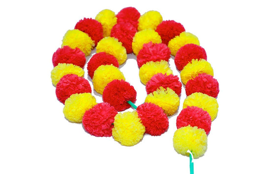 Exclusive Yellow Red Marigold Flower Garland Strings