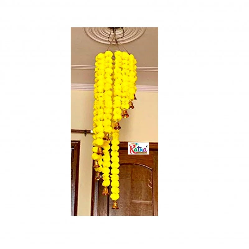 Ratna Handicrafts Marigold Chandelier Hanging with Bells for decoration