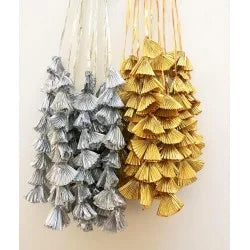 PACK OF 10 GOLD AND SILVER GOTA GARLANDS, INDIAN WEDDING DECOR, MEHENDI DECOR, PARTY BACKDROP