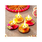 PACK OF 4 METAL DIYA SET WITH GOTA WORK